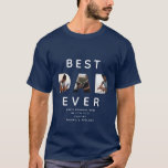 Navy Blue Birthday Photo Collage Best Dad Cute T-Shirt<br><div class="desc">Show dad how much you love him with this unique custom birthday gift best dad ever photo collage t-shirt. Use the templates to add 3 photos contained in the "DAD" letters photo collage, and personalize with your own custom father's day message from the family. Dad will love this creative birthday...</div>