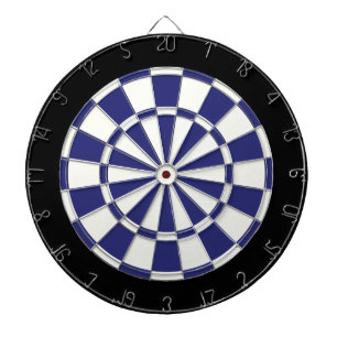 Navy Blue Black And White Dartboard