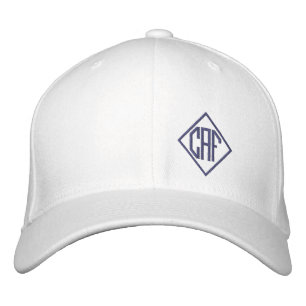 Navy Blue Block Font Monogrammed  Embroidered Hat
