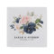 Navy Blue Blue Blush Pink Rose Botanical