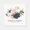 Navy Blue Blue Blush Pink Rose Botanical