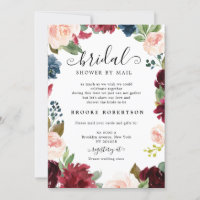 Navy Blue Blush Burgundy Bridal Shower by mail
