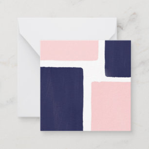 Navy Blue Blush Minimalist Colour Block Card