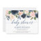 Navy blue & blush pink floral elegant baby shower