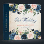 Navy Blue Blush Pink Rose Boho Rustic Wedding Binder<br><div class="desc">Beautiful floral boho rustic country barn wood wedding photo album binder features hand-painted watercolor floral graphics / roses in rich tones of navy blue and blush pink / peach and charming hand lettering style font. Please contact me for any help in customization or if you need any other product with...</div>