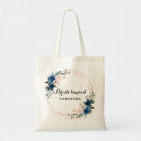 Navy Blue Blush Pink Rose Botanical Geometric Gift