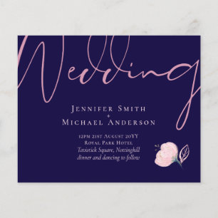 Navy Blue Blush Pink Rosegold Wedding Budget