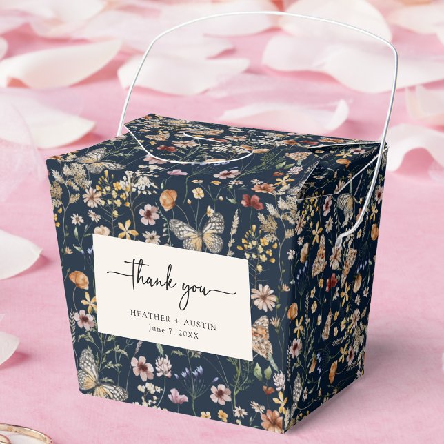 Navy Blue Boho Wedding Favour Box (Navy Blue Boho Wedding Thank You Favor Box by Painted Paperie
)