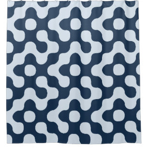 Navy Blue Bold Mid Century Abstract Geometric