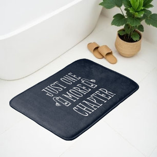 Navy Blue Book Lover Funny Saying Bath Mat