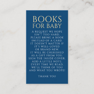 Navy Blue Books For Baby Request Enclosure Card