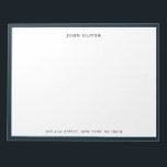 Navy blue border Business Formal  Notepad<br><div class="desc">Personalized , Classic and elegant Notepad with Navy blue border. You can easily change the font to any style or colour of your choice by clicking on "Edit this design template" boxes on the right hand side of the item, or click the blue "Customize it" button to arrange the text,...</div>