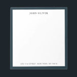 Navy blue border Formal Note pad<br><div class="desc">Personalized , Classic and elegant notepad with Navy blue border. You can easily change the font to any style or colour of your choice by clicking on "Edit this design template" boxes on the right hand side of the item, or click the blue "Customize it" button to arrange the text,...</div>