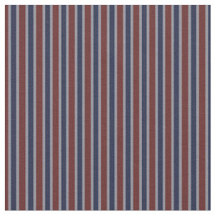 navy blue, brick red, light gray, off-white stripe fabric