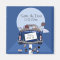 Navy Blue Bride & Groom Getaway Car Save the Date