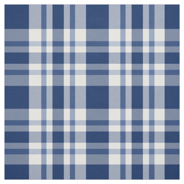 Navy Blue Buffalo Plaid Check Fabric (Swatch)
