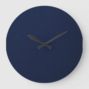 Navy Blue Bumpy Pattern Large Clock