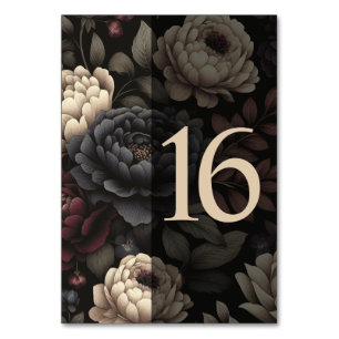 Navy Blue & Burgundy Moody Floral Table 16 Number