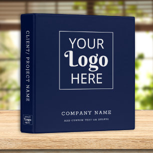 Navy Blue Business Logo Company Name Branded Binder