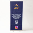 Navy blue business logo qr code instagram