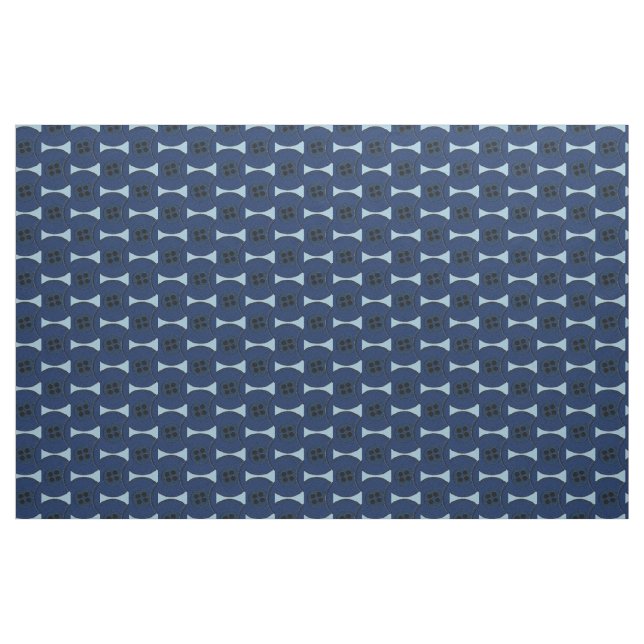 Navy Blue Buttons Fabric (Yard)