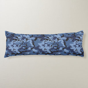 Navy Blue Camouflage, Military, Army Body Pillow