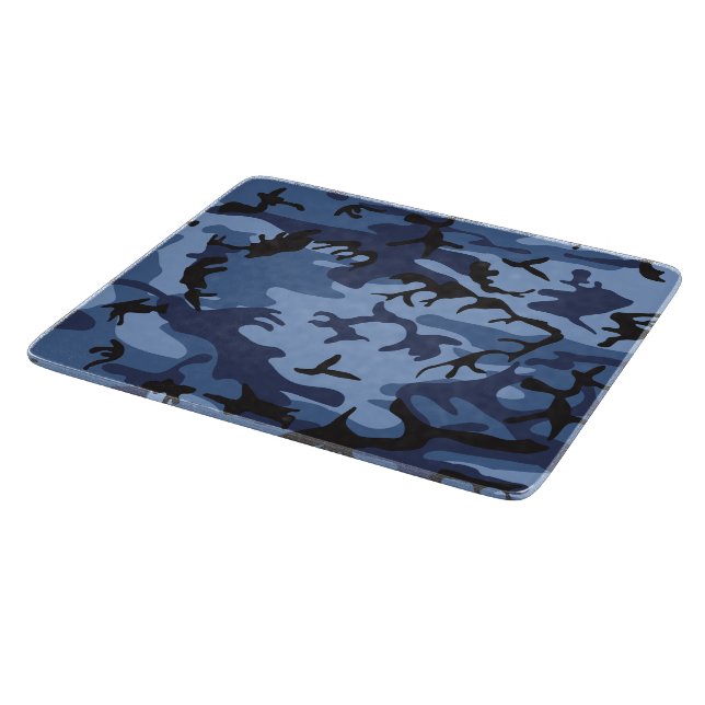Navy Blue Camouflage, Military, Army Cutting Board (Corner)