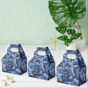 Navy Blue Camouflage, Military, Army Favor Box