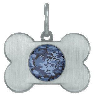 Navy Blue Camouflage, Military, Army Pet ID Tag