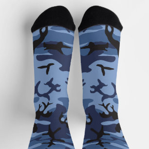 Navy Blue Camouflage, Military, Army Socks