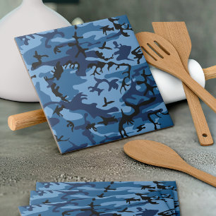 Navy Blue Camouflage, Military, Army Tile