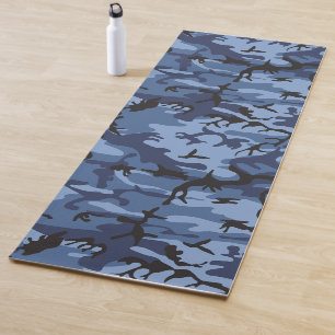 Navy Blue Camouflage, Military, Army Yoga Mat
