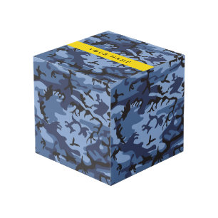 Navy Blue Camouflage Your name Personalize Cube