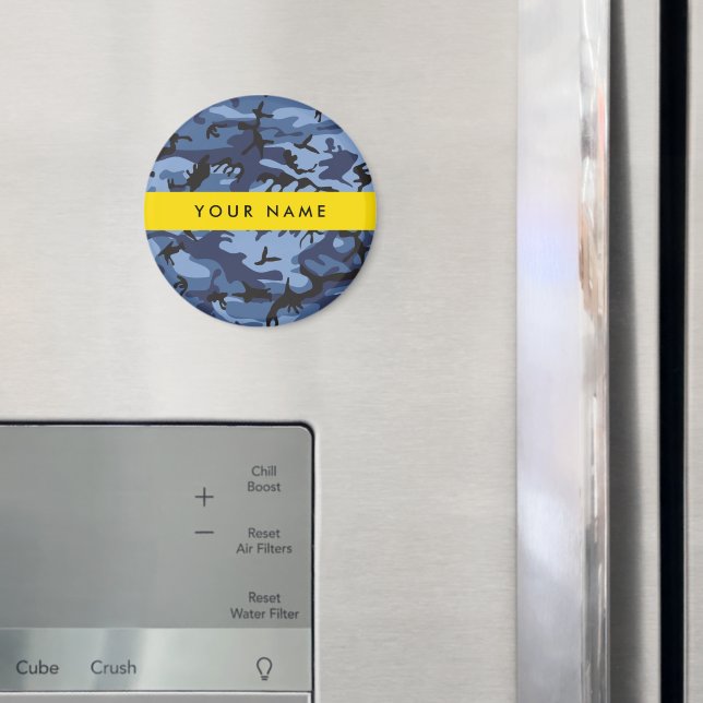 Navy Blue Camouflage Your name Personalize Magnet (In Situ (Fridge))