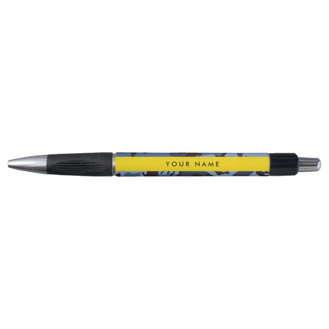 Navy Blue Camouflage Your name Personalize Pen (Front)