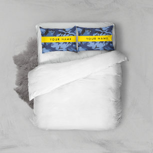 Navy Blue Camouflage Your name Personalize Pillowcase