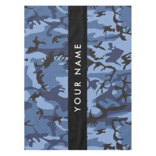 Navy Blue Camouflage Your name Personalize Tablecloth