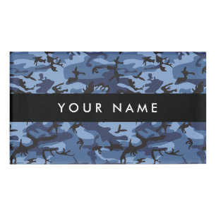 Navy Blue Camouflage Your name Personalize Tag