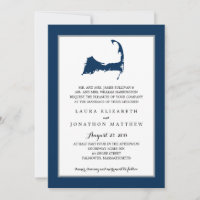 Navy Blue Cape Cod Map | Wedding