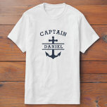 Navy Blue Captain Boat Nautical Anchor Ship  T-Shirt<br><div class="desc">Sail in style with the Navy Blue Captain Boat Nautical Anchor Ship T-Shirt. This premium tee features a classic navy blue hue and a striking anchor and ship design, perfect for maritime enthusiasts. Crafted from soft, breathable fabric, it ensures all-day comfort whether you're on the water or on land. Ideal...</div>