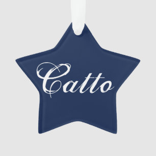 Navy Blue "Catto" Star Ornament