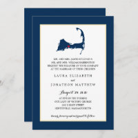 Navy Blue Centerville Cape Cod Map Wedding