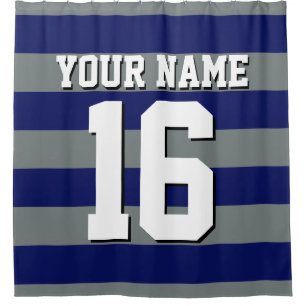 Navy Blue Charcoal Sports Jersey Preppy Stripe
