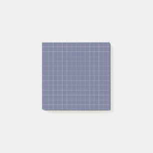 Navy Blue Checkered Pattern Classic Grid Office Post-it Notes