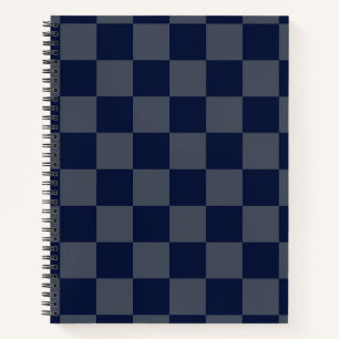 Navy Blue Chequerboard Notebook
