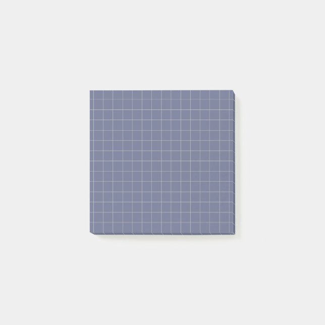 Navy Blue Chequered Pattern Classic Grid Office Post-it Notes (Front)