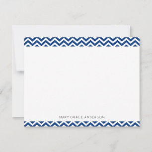 Navy Blue Chevron Modern Elegant Trendy Stylish Card