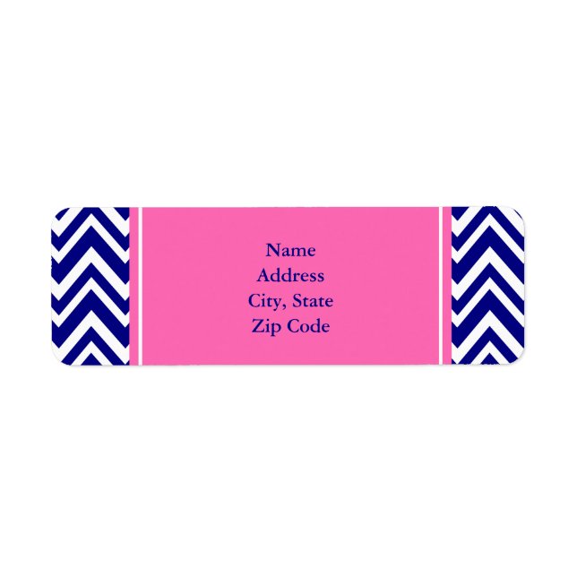 Navy Blue Chevron Pattern with Hot Pink (Front)
