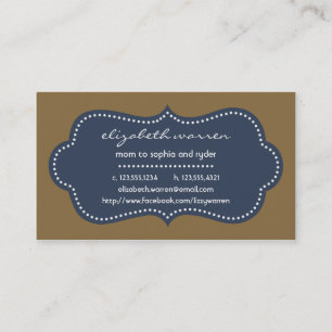 Navy Blue Chic Moderna Mommy Calling Card