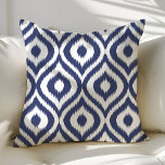 Navy Blue Choose Your Own Colour Ogee Ikat Pattern Throw Pillow<br><div class="desc">Beautiful modern decorative accent throw pillow. Perfect for the couch or the bed. Cute home decor for any room. Choose your own shape: square,  rectangle,  lumbar or round.</div>